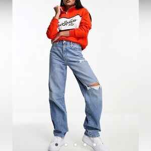 Levis '94 Baggy Jeans Women's 29 Blue Light Wash High Rise Straight 100% Cotton